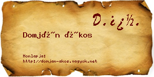 Domján Ákos névjegykártya